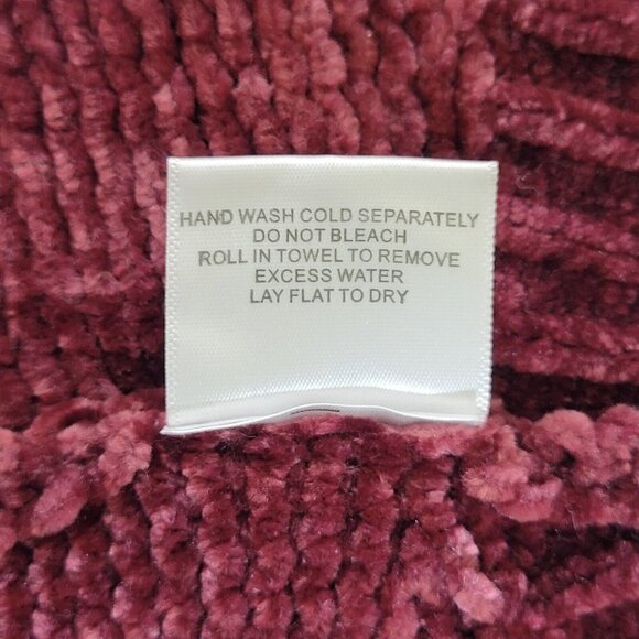 ModCloth Chenille Cardigan Size XS Open Dropped Shoulder Oversized Burgundy - Picture 6 of 9